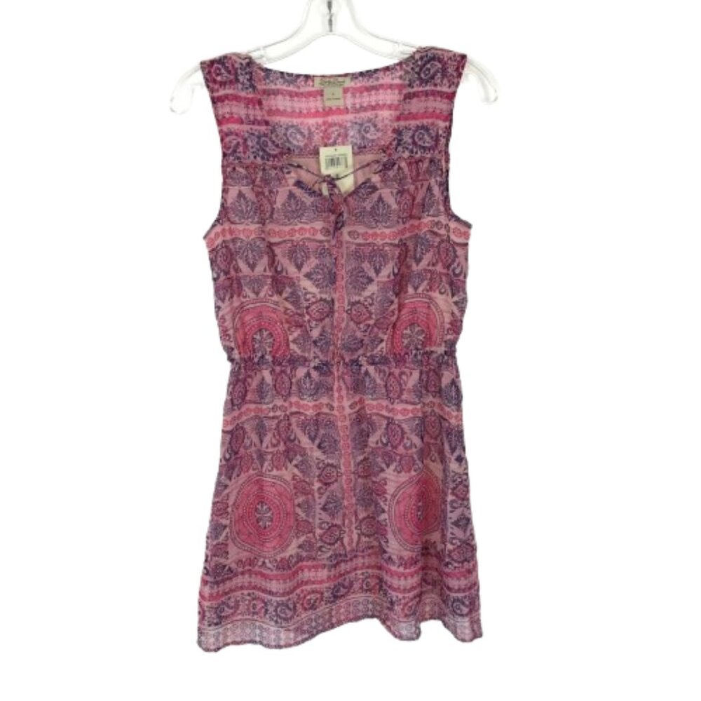 NWT Lucky Brand Womens Size Small Chiffon Paisley and Floral Mini Dress NEW